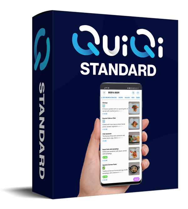 QuiQi Standard- Cloud responsive eMenu access